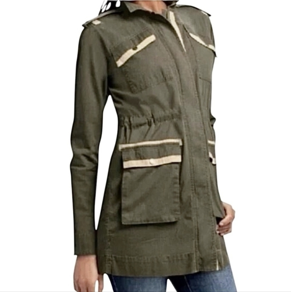 Cabi Woman's  Green Military Jacket Full ZipSize S